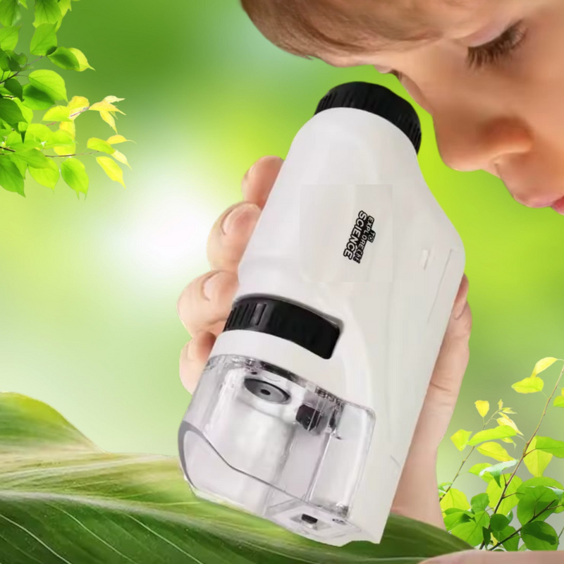 Mini microscopio de bolsillo con luz LED