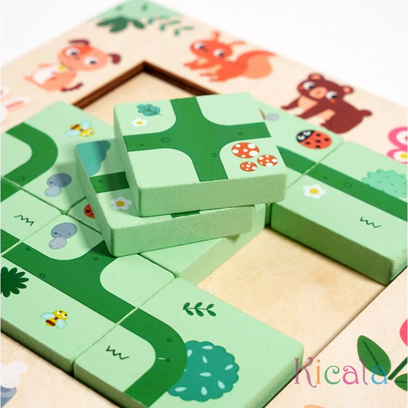 Wooden Block Puzzle Wayfinding Montessori