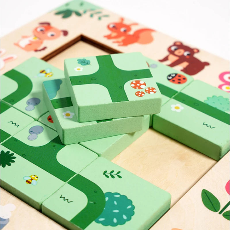 Wooden Block Puzzle Wayfinding Montessori