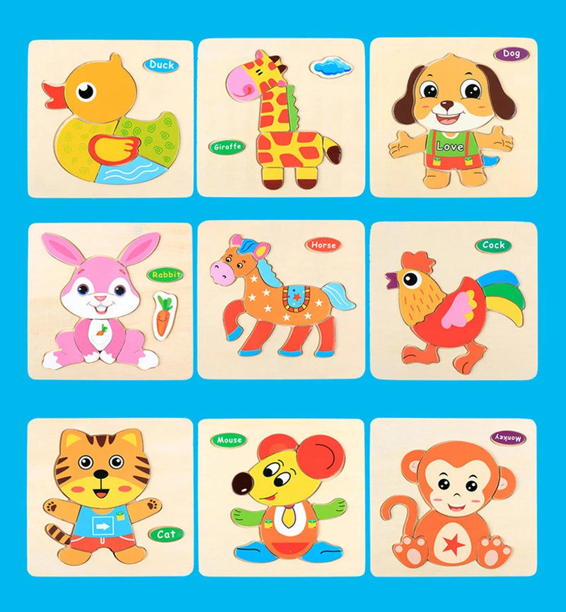 3D Puzzles Game Cartoon Animal