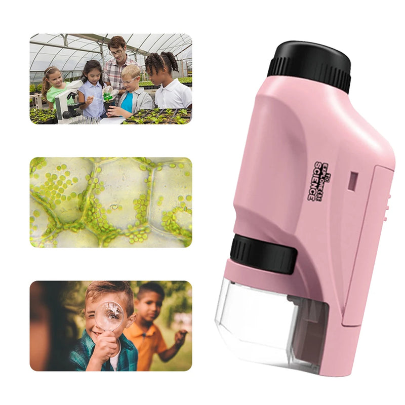 Mini microscopio de bolsillo con luz LED