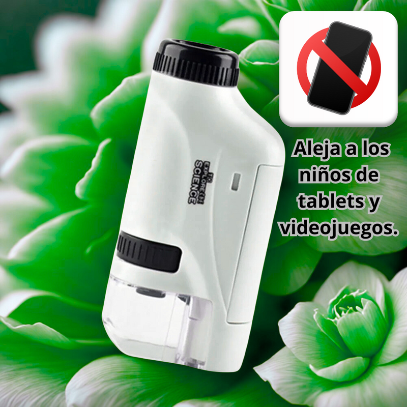 Mini microscopio de bolsillo con luz LED